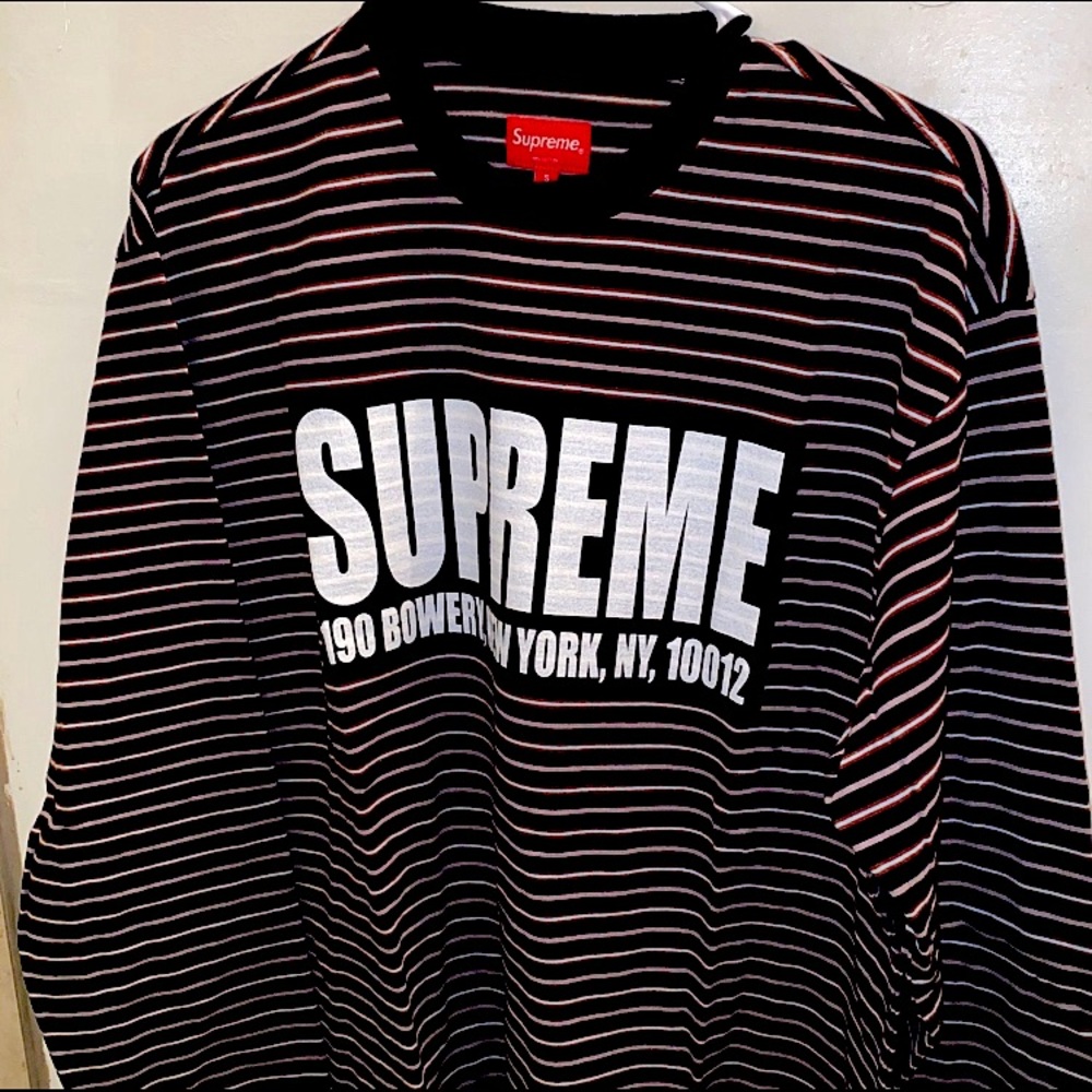 Supreme Logo striped long sleeve